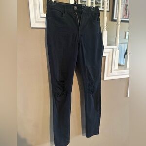 Express Black Ripped Skinny Legging Size 4